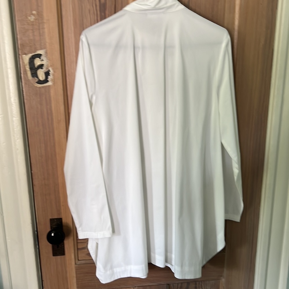 J Jill Size Large white button down tunic top - Picture 4 of 7